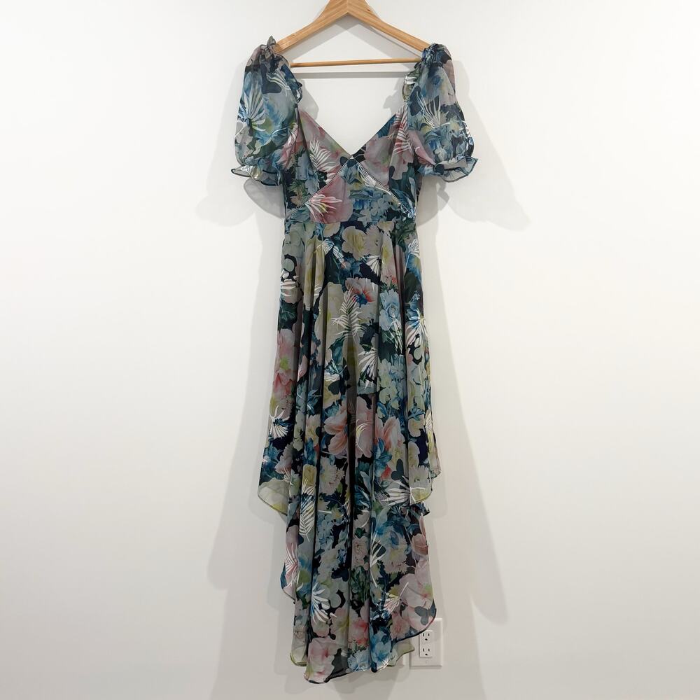 SAU LEE Georgia Floral Ruffle Midi Dress – NWT – Size 0 - Picture 2 of 8